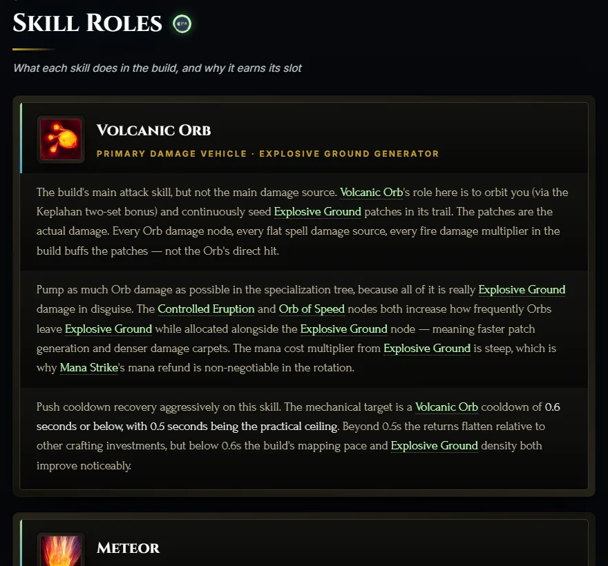 Skill cards from a written guide
